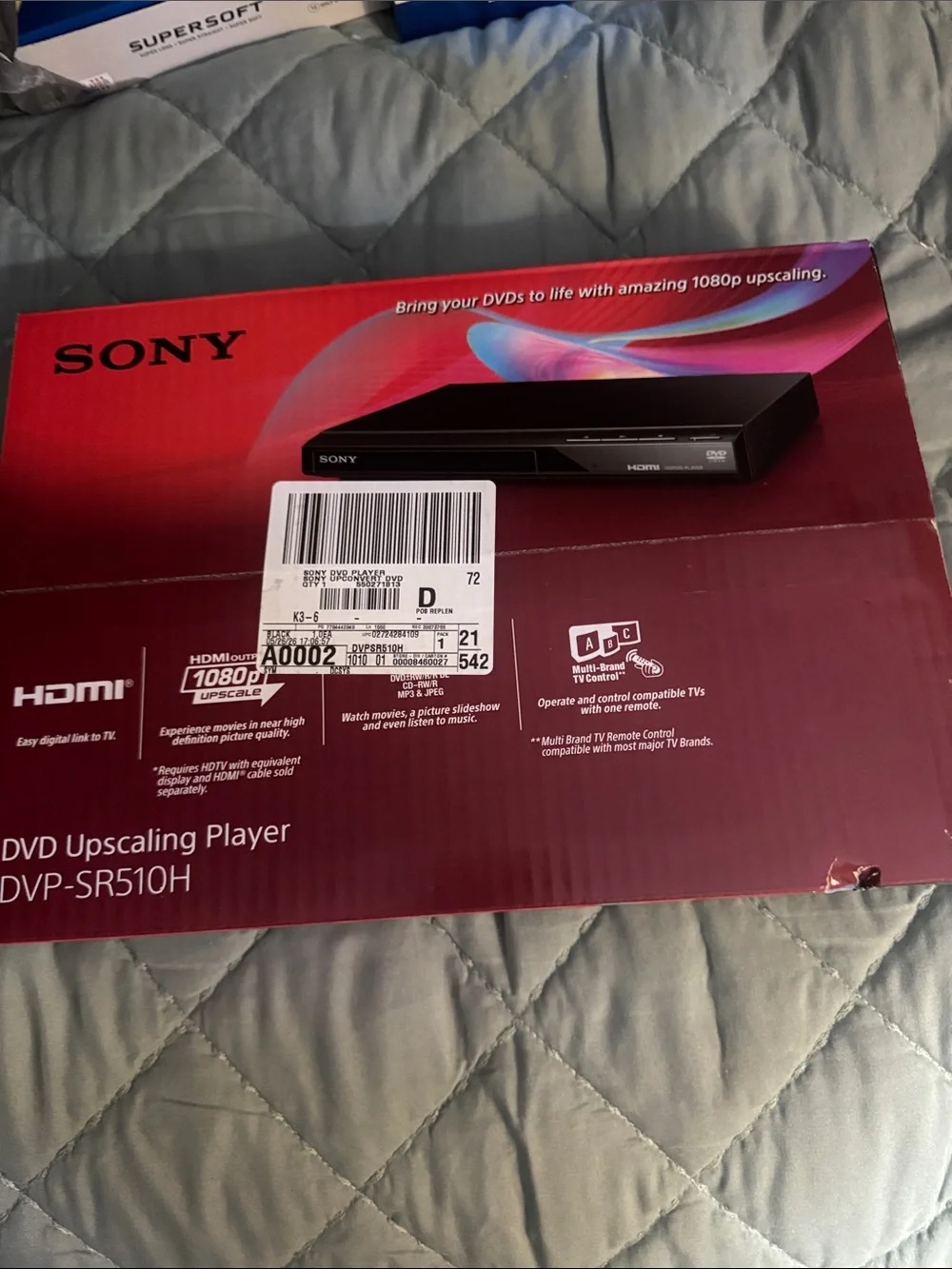 Sony DVP-SR510H DVD Player Retail Box - Red and Black